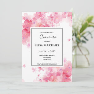 Hochzeitsfeier Rosa Blumenromantik Quinceanera Save The Date