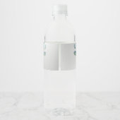 Hochzeitsfeier Rosa Rosa Blumengrün Gold Silber Wasserflaschenetikett (Rückseite)