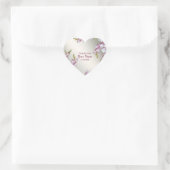Hochzeitsfeier Rosa Weiße Blume Rustikales Elegant Herz-Aufkleber (Tasche)