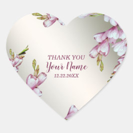 Hochzeitsfeier Rosa Weiße Blume Rustikales Elegant Herz-Aufkleber