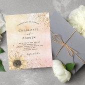 Hochzeitsfeier Rose Gold rustikale Sonnenblume Gli