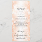 Hochzeitsfeier Rose Gold Shimmer Lights Programm (Rückseite)