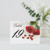 Hochzeitsfeier Rose Tischnummer (Stehend Vorderseite)