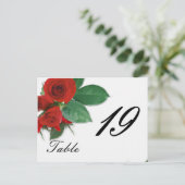 Hochzeitsfeier Rose Tischnummer (Stehend Vorderseite)