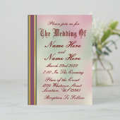 Hochzeitsfeier, Rose und Goldene Foil Einladung (Stehend vorne)