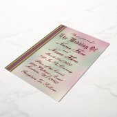 Hochzeitsfeier, Rose und Goldene Foil Einladung (Gedreht)