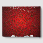 Hochzeitsfeier Rote weiße Blüte Moderne Elegante Gästebuch (Rückseite)