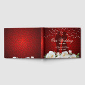 Hochzeitsfeier Rote weiße Blüte Moderne Elegante Gästebuch (Voll)