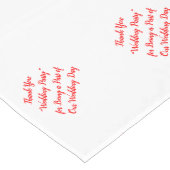 Hochzeitsfeier Rote weiße Typografie Großer Tischläufer (Ecke)