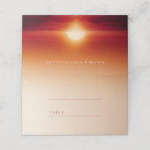 Hochzeitsfeier Roter Sonnenuntergang Platzkarte (Außenseite Aufgefaltet)