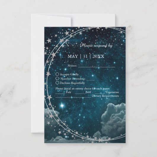 Hochzeitsfeier RSVP Karte (Vorderseite)