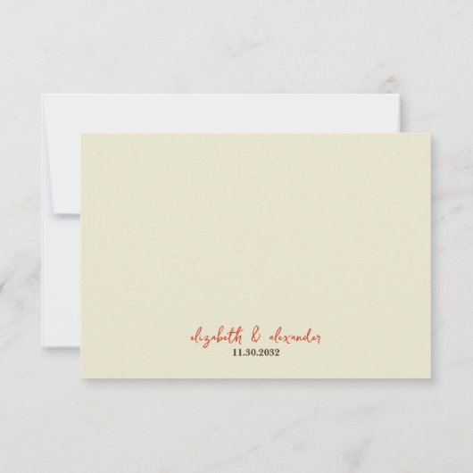 Hochzeitsfeier RSVP Karte (Rückseite)