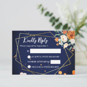 Hochzeitsfeier RSVP Karte (Stehend Vorderseite)