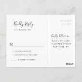 Hochzeitsfeier RSVP Postkarte (Rückseite)