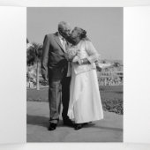 Hochzeitsfeier Saphir blau abstrakt Dreifach-gefaltete Programmkarte (Innenseite Mitte)