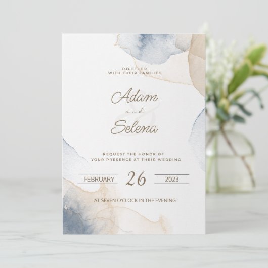 Hochzeitsfeier Save the Date Einladung (Stehend Vorderseite)