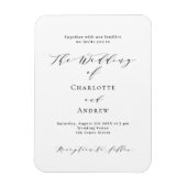 Hochzeitsfeier Schwarz-weiße und moderne Einladung Magnet (Vertikal)