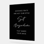 Hochzeitsfeier Schwarzer Sitz überall Acrylschild (Winkel)