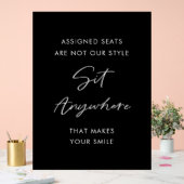 Hochzeitsfeier Schwarzer Sitz überall Acrylschild (Hochzeit)