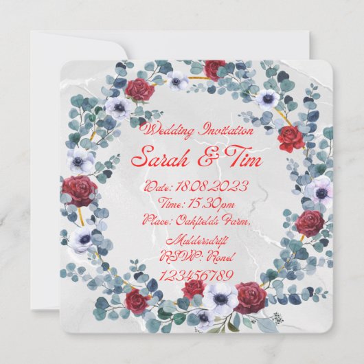 Hochzeitsfeier Set: Die Einladung (Vorderseite)