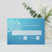 Hochzeitsfeier Silhouette UAWG RSVP Karte (Stehend Vorderseite)