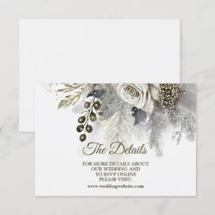 Hochzeitsfeier Silver Golden White Roses Blume Begleitkarte