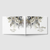 Hochzeitsfeier Silver Golden White Roses Blume Gästebuch (Voll)