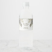 Hochzeitsfeier Silver Golden White Roses Blume Wasserflaschenetikett (Vorderseite)