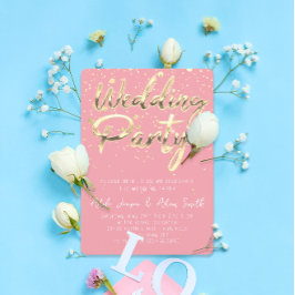 Hochzeitsfeier Sofortdownload Blush Gold Einladung