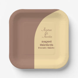 Hochzeitsfeier Tellers Mocha Mousse Arched Pappteller