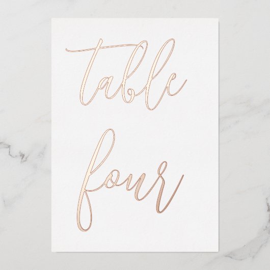 Hochzeitsfeier Tischnummer Modernes Minimalistisch (Vorderseite)