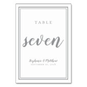 Hochzeitsfeier Tischnummer Sieben schlichte Grau W (Vorderseite)