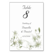 Hochzeitsfeier Tischnummer Weiße Blume Blumenzwieb (Vorderseite)