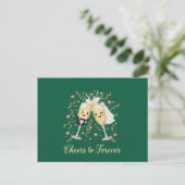 Hochzeitsfeier Toast Postkarte (Stehend Vorderseite)
