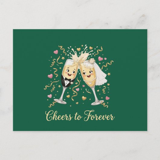 Hochzeitsfeier Toast Postkarte (Vorderseite)