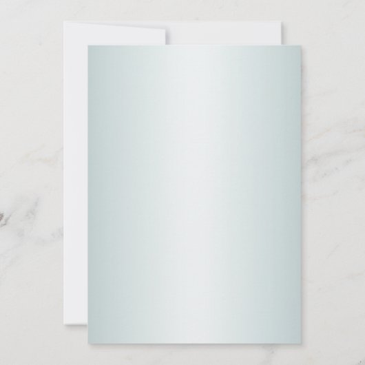 Hochzeitsfeier Türkis Weiße Blume Goldene Blätter Einladung (Rückseite)