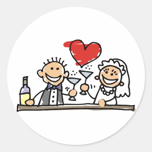 Hochzeitsfeier UAWG Bräutigam Save the Date Runder Aufkleber (Vorderseite)