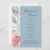 Hochzeitsfeier und blumengeschmückte pastellblaue  einladung (Vorderseite)