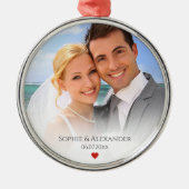 Hochzeitsfeier und Foto Ornament Aus Metall (Vorne)