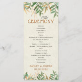 Hochzeitsfeier und Zeremonie Programm (Rückseite)