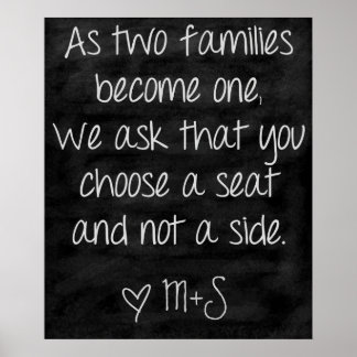 Hochzeitsfeier Unterschreiben Wählen Sie einen Pla Poster