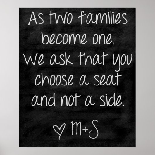 Hochzeitsfeier Unterschreiben Wählen Sie einen Pla Poster (Vorne)