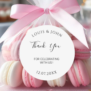 Hochzeitsfeier Vielen Dank für Ihre Feier Runder Aufkleber