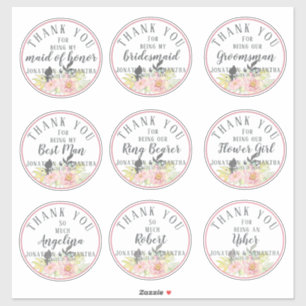 Hochzeitsfeier Vielen Dank für Ihre individuelle R Aufkleber