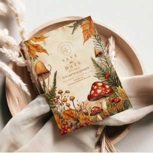 Hochzeitsfeier Vintage Waldpilze Save The Date