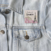 Hochzeitsfeier Vintager Eiffelturm Button (Beispiel)