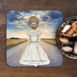 Hochzeitsfeier: Von Miss zu Mrs Rechteckiger Pappuntersetzer