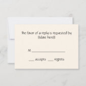 Hochzeitsfeier von Robinson, Hochzeit des Impressi RSVP Karte (Rückseite)