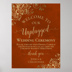 Hochzeitsfeier von Rust Orange & Gold Chic Poster