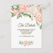 Hochzeitsfeier Wasserfarbe Peach Weiße Blume Begleitkarte (Vorderseite)